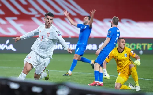 Álvaro Morata fue el autor del gol de España en la igualdad ante Grecia. (Foto: Getty)