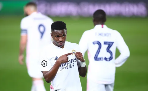 Vinicius Junior fue figura con un doblete, algo que espera repetir en Anfield. (Foto. Getty)