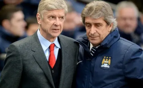Arsene Wenger junto a Manuel Pellegrini en la Premier League (Agencia Uno)