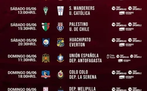 Programación fecha 10 del Campeonato Nacional. (Foto: Redgol)