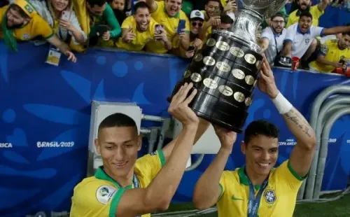 Thiago Silva fue el líder de la selección que ganó hace dos años la Copa América en su país. Foto: Getty.