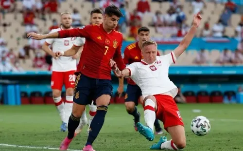 Morata anotó la apertura de la cuenta en La Cartuja de Sevilla. Foto: Getty.