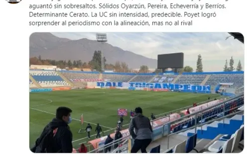 Manuel De Tezanos reacciona a la eliminación de la UC en Copa Chile frente a Everton.