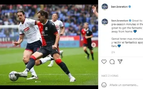 Ben Brereton y su doblete en el amistoso del Blackburn.