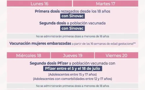 Este es el habitual calendario de vacunación para el resto de la población. (Foto: Minsal)