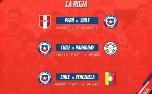 Chile tiene tres partidos en octubre (Foto: Twitter La Roja)