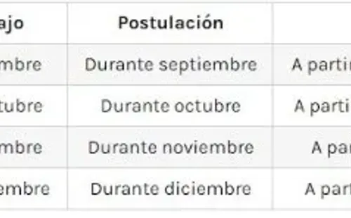 Fechas del proceso.