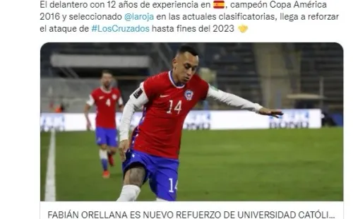 La UC le da la bienvenida a Fabián Orellana.