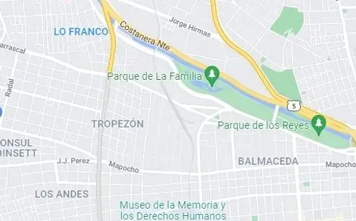 Mapa de cómo llegar al Parque de La Familia (Google Maps).