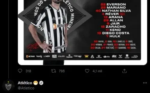 Eduardo Vargas se perdió el duelo de Atlético Mineiro por un esguince.
