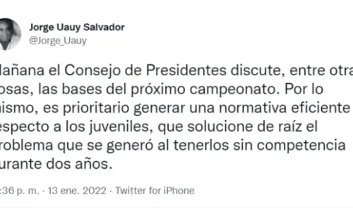 La idea que expuso Jorge Uauy en su Twitter.