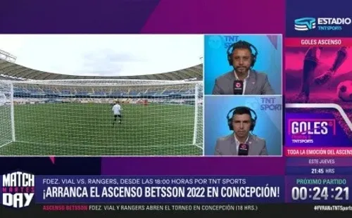 Gonzalo Fierro en su nuevo rol de comentarista (Captura TNT Sports)