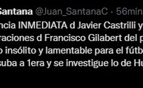 La reacción del diputado Santana tras nueva polémica en la crisis arbitral del fútbol chileno.