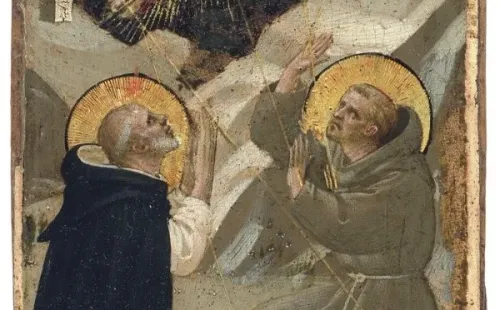 Santo Domingo y la estigmatización de San Francisco (Fra Angelico).     The Alana Collection