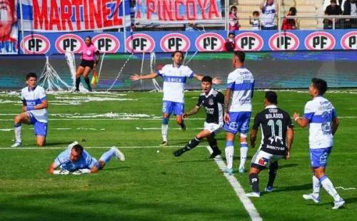 Oroz celebra el gol convertido a la UC en San Carlos sobre el final (Foto: Guille Salazar/Redgol)