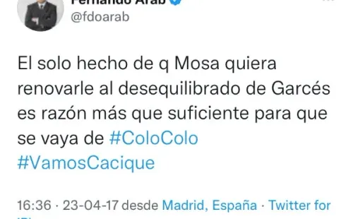 Mensajes de Fernando Arab contra Aníbal Mosa.