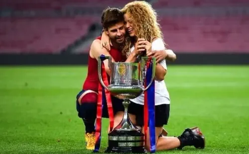 La pareja celebrando un título del Barcelona.