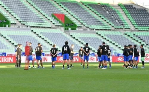 El entrenamiento de la Roja este miércoles en Japón.