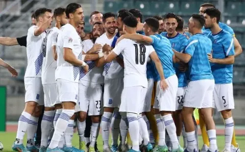 Grecia celebra su triunfo frente a Chipre (Foto: Twitter Selección Grecia)