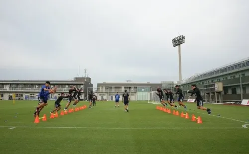 La práctica de la selección chilena antes de enfrentar a Ghana en Japón. (Foto: Comunicaciones ANFP)