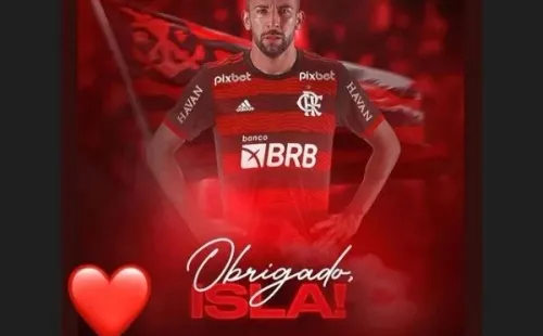 Las dedicatorias de los jugadores de Flamengo al Huaso Isla.
