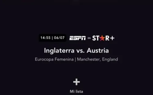 Star+ ya luce en su programación el partido debut de la Eurocopa Femenina. (Captura)