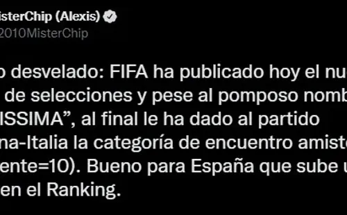 MisterChip revela el ninguneo de la FIFA a la Finalissima.