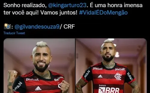 Flamengo muestra orgulloso a Arturo Vidal en sus primeras fotos oficiales con la camiseta del Mengao.