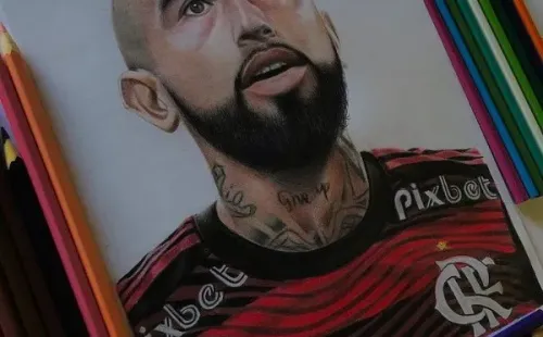 El retrato de Arturo Vidal en Flamengo.