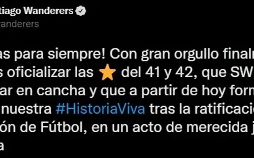 Wanderers festeja en sus redes sociales dos nuevos títulos de Primera División.