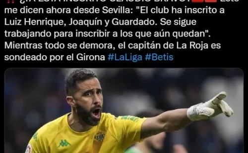 Malas noticias sobre Bravo desde España: Enzo Olivera informa que Bravo sigue fuera de inscripción en el Betis.