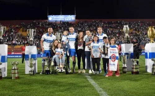 Lanaro, Aued y el Chapa recibieron el cariño de la hinchada (Foto: Cruzados)