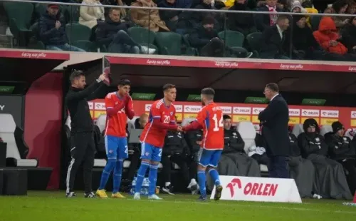 Darío Osorio ingresó en los minutos finales del amistoso de Chile contra Polonia. De Tezanos quedó enojado. (Foto: Vicente Aránguiz/RedGol)