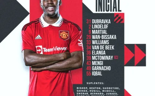 Formación del United para el primer tiempo contra Cádiz.