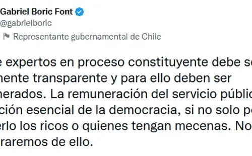 Twitter: Gabriel Boric Font