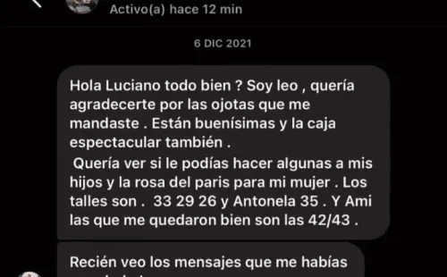 Mensaje de Messi a un vendedor de chalas