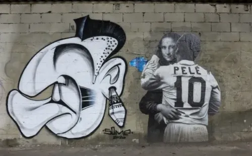 Uno de los murales de Pelé en Brasil (Getty)