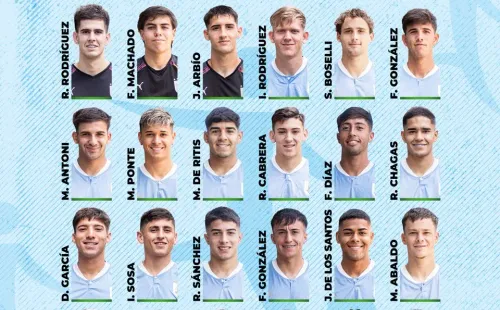 La nómina de Uruguay sub 20 para el Sudamericano: rival de Chile.