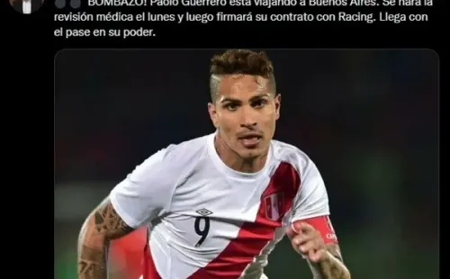 Paolo Guerrero viaja a Racing Club.