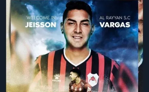 Jeisson Varges presentado como Vergas en el Twitter de Al Rayyan