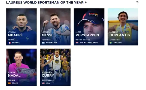 Los nominados al premio Laureus. | Captura.