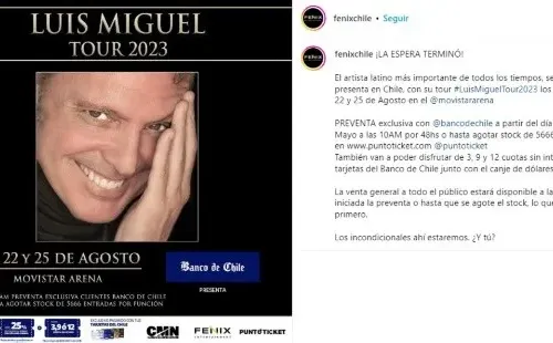 Luis Miguel regresa a Chile