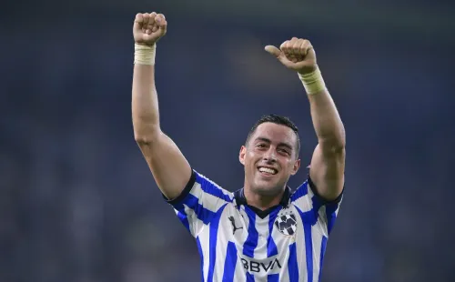 MONTERREY, MEXICO – OCTOBER 25: Rogelio Funes Mori of Monterrey celebrates after scoring the team’s first goal during the 4th round match between Monterrey and Tijuana as part of the Torneo Apertura 2023 Liga MX at BBVA Stadium on October 25, 2023 in Monterrey, Mexico. (Photo by Azael Rodriguez/Getty Images)