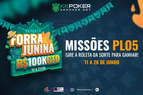 Forra Junina do KKPoker terá missões de PLO5 com prêmios incríveis