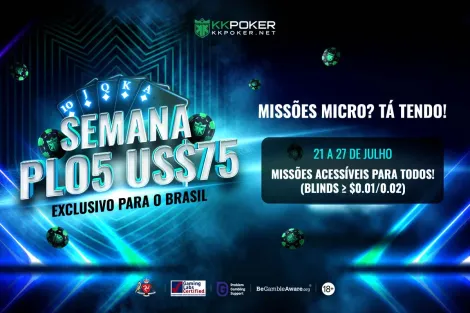 KKPoker dará até US$ 75 para quem completar missões em mesas de PLO5 micro