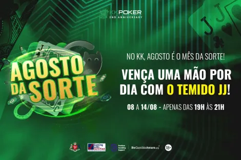 KKPoker: Agosto da Sorte dará prêmio a jogadores que vencerem uma mão com JJ