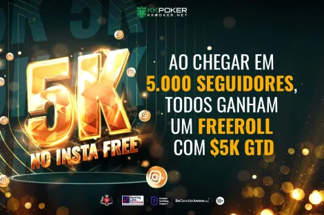 KKPoker comemora marca de seguidores com Freeroll de US$ 5 mil; saiba como participar