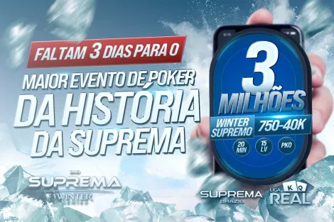 Main Event da Winter Series terá R$ 3 milhões GTD neste domingo na Suprema