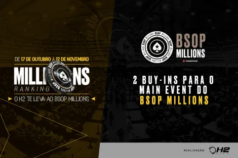 H2 Club Campinas promove Millions Ranking e dará vagas ao BSOP Millions