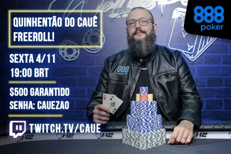 Freeroll de Cauê Moura terá US$ 500 garantidos nesta sexta-feira no 888poker